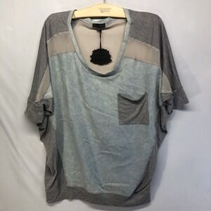 LovPosh Women Teal  Short Sleeve Blouse Size Large New